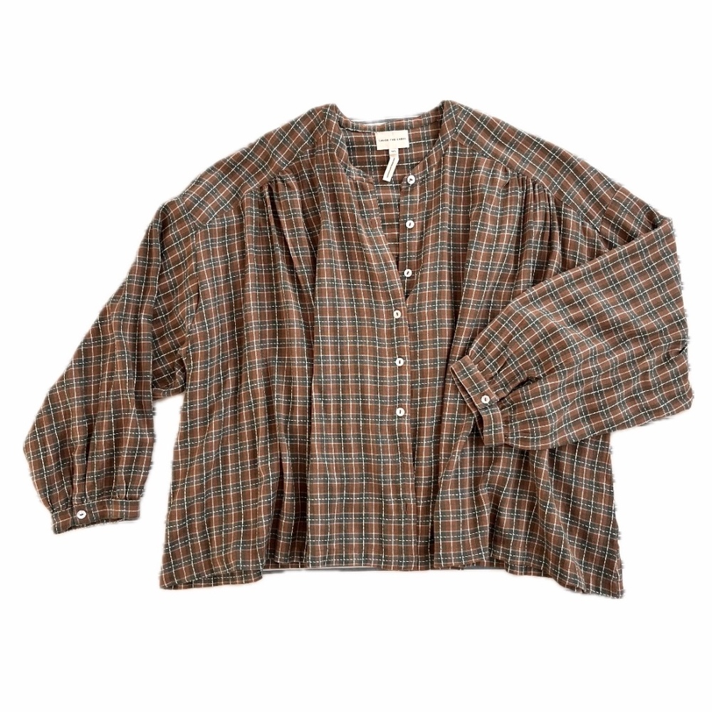 LAUDE the Label Francoise Top in Tannin Plaid